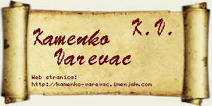 Kamenko Varevac vizit kartica